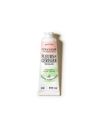 Creme para M&atilde;os Perfumado Fleurs de Cerisier Th&eacute; Blanc 30mL (Flor de Cerejeira)